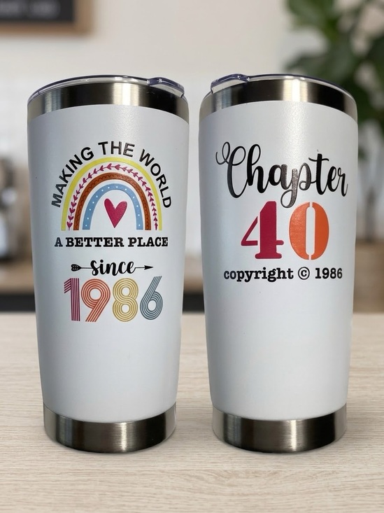 Drink & Enjoy Other - 1986 40th Birthday Gift 20oz Coffee Tea Tumbler